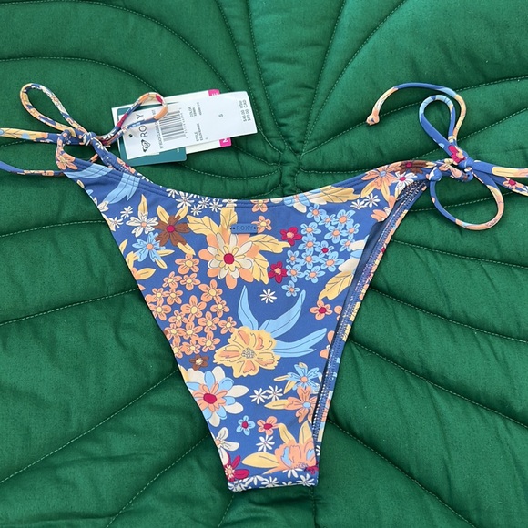 Roxy Swim Nwt Pt Beach Classics Cheeky Bikini Tie Side Bottom Navy